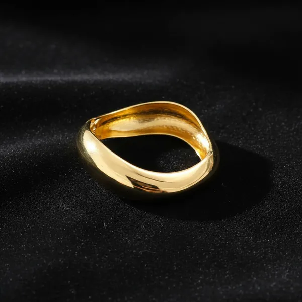 Gold_Plated_Brass_Chunky_Wave_Cuff_Bangle_Bracelet_For_Women